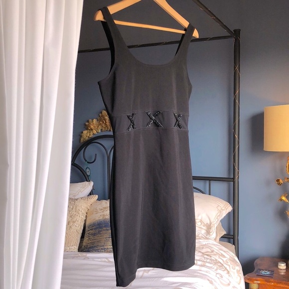 Y2K 1990s Vintage Black Mini Dress - Picture 5 of 12